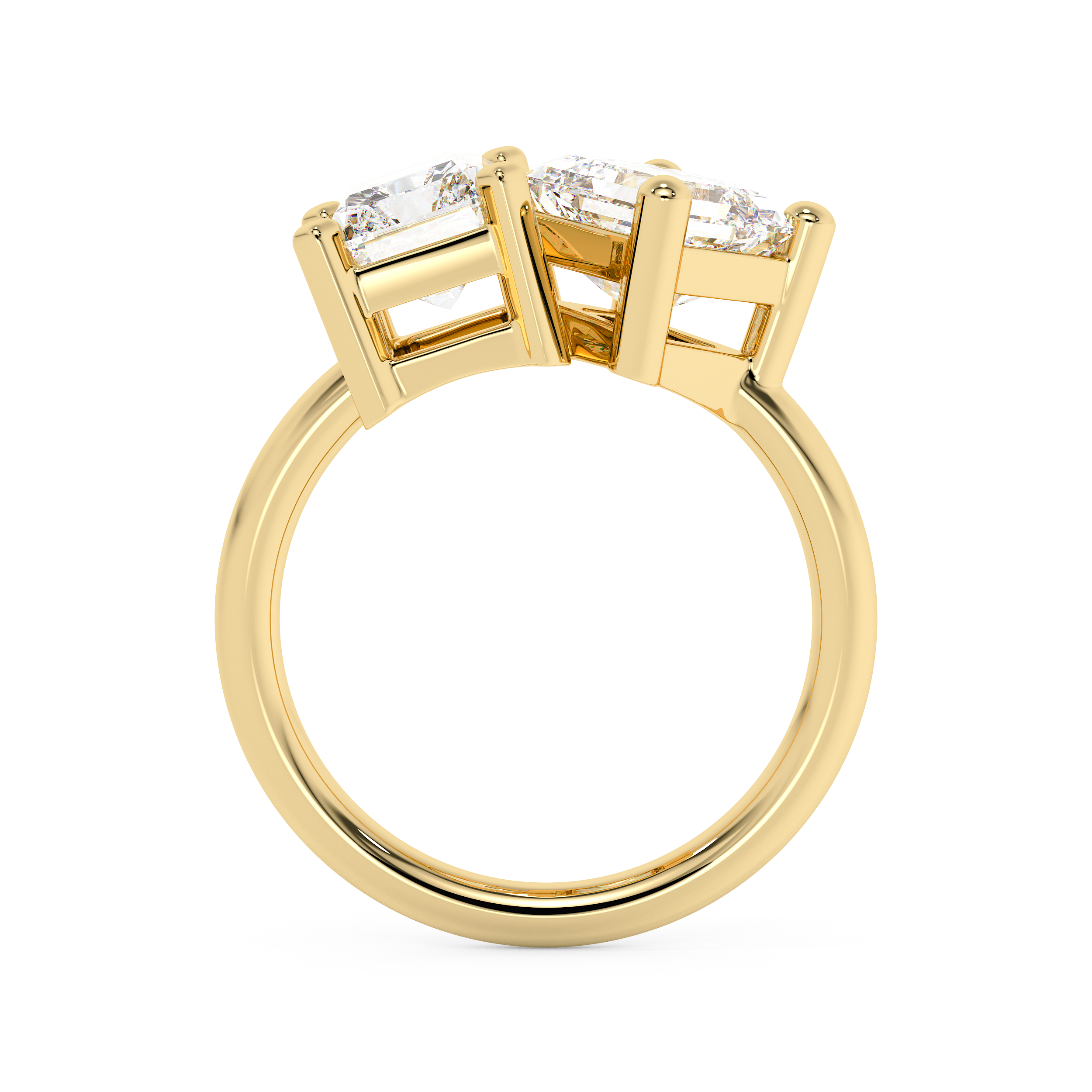 Emerald Solitaire Lab Grown Diamond Engagement Ring