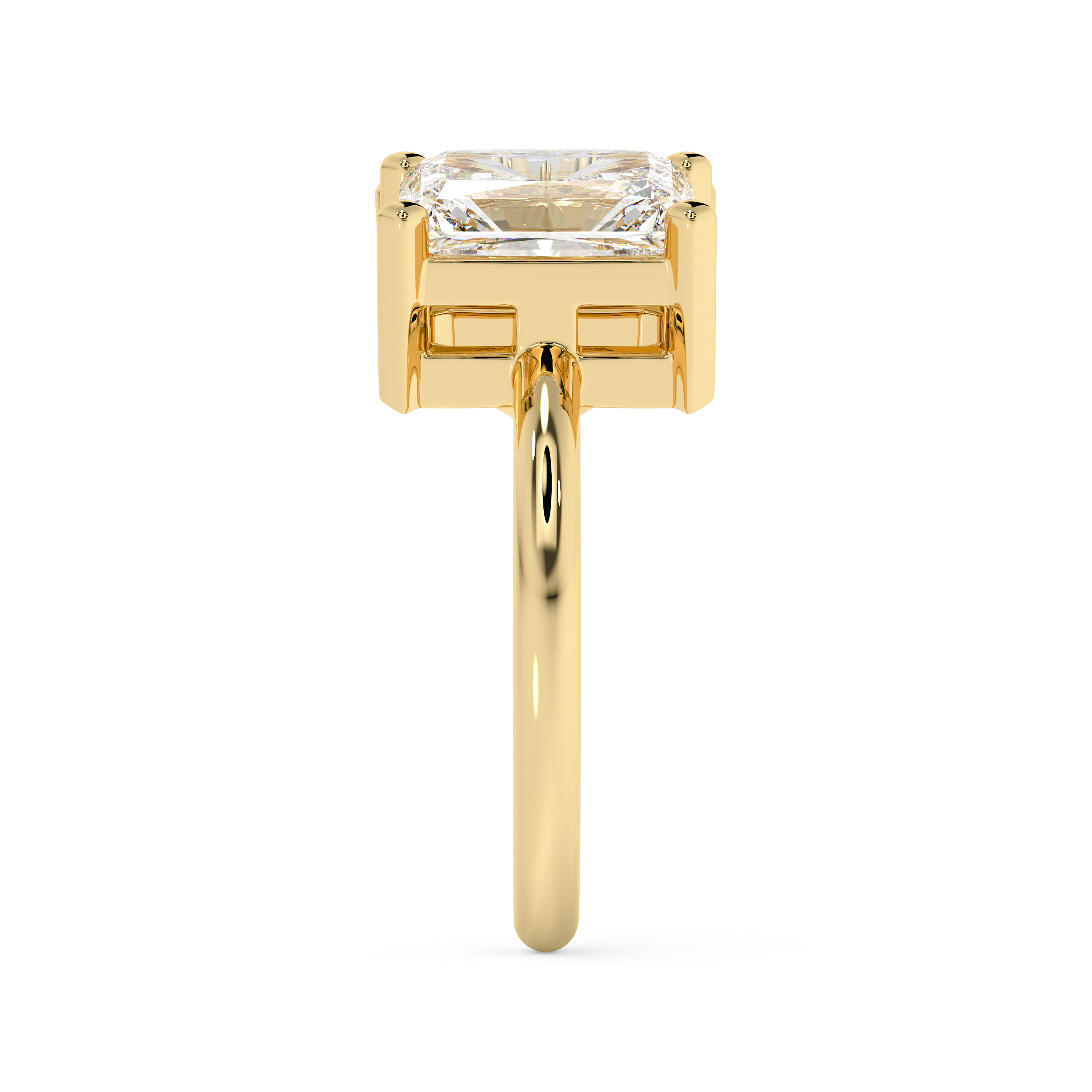 Emerald Solitaire Lab Grown Diamond Engagement Ring