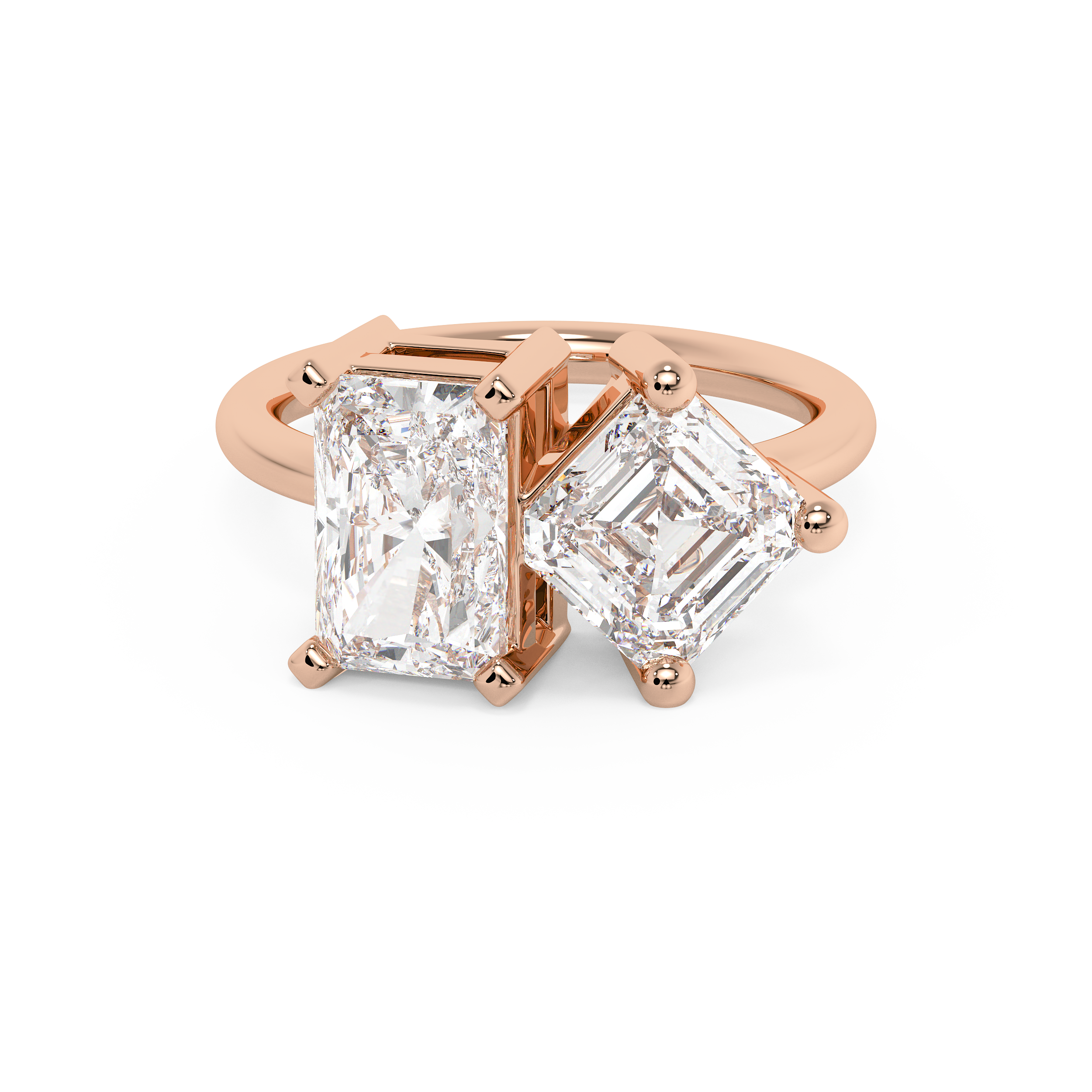 Emerald Solitaire Lab Grown Diamond Engagement Ring