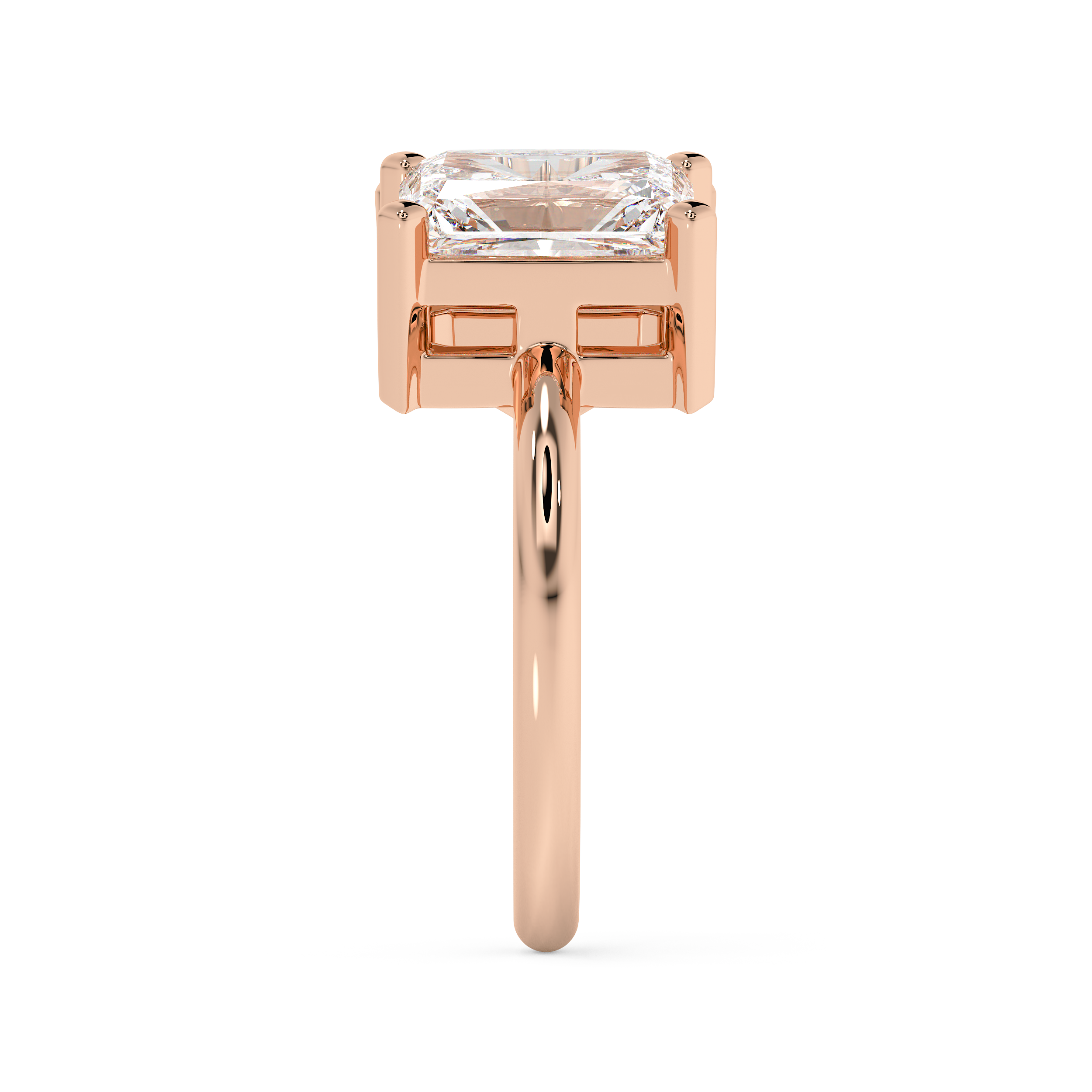 Emerald Solitaire Lab Grown Diamond Engagement Ring
