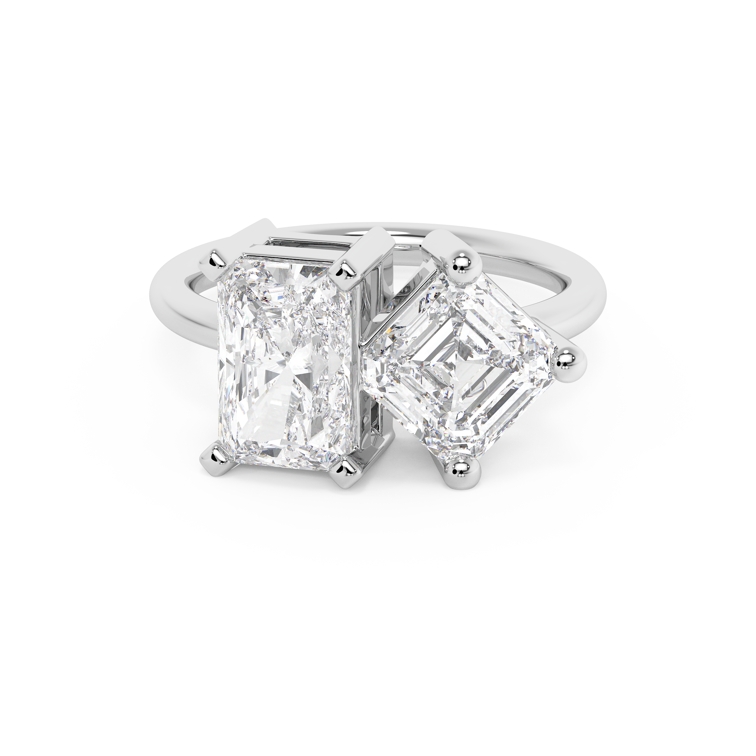 Emerald Solitaire Lab Grown Diamond Engagement Ring