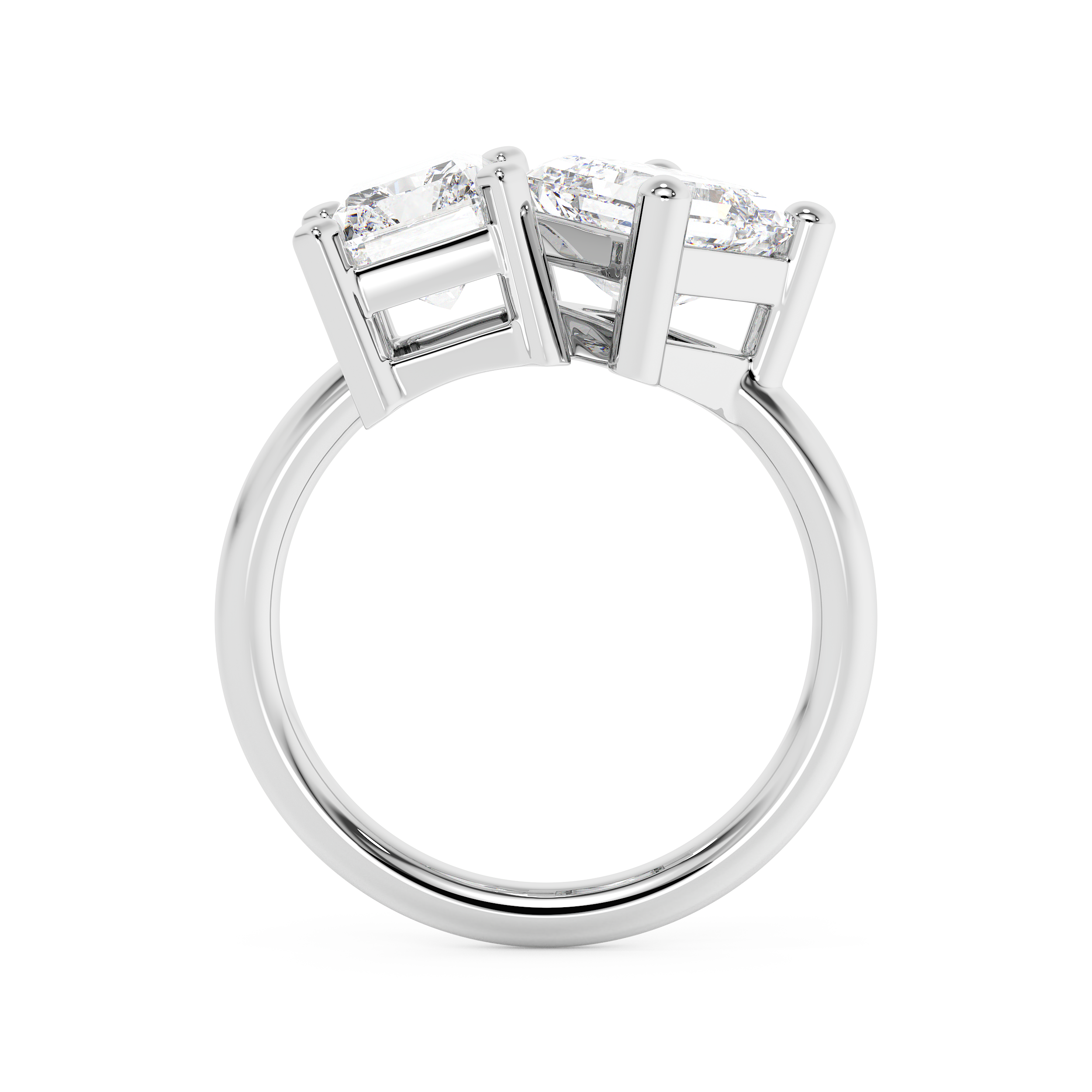 Emerald Solitaire Lab Grown Diamond Engagement Ring