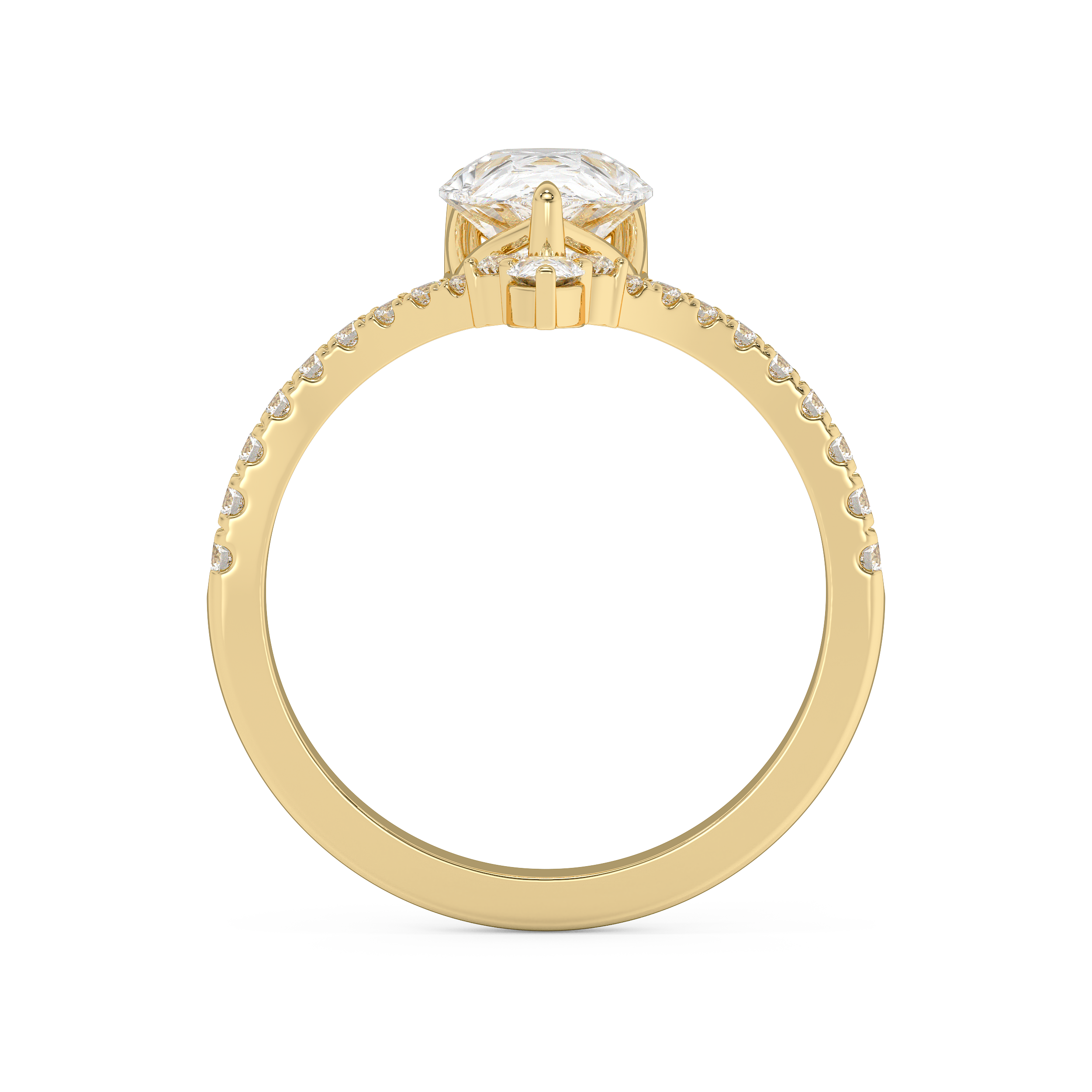 Emerald Solitaire Lab Grown Diamond Engagement Ring