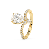 Emerald Solitaire Lab Grown Diamond Engagement Ring