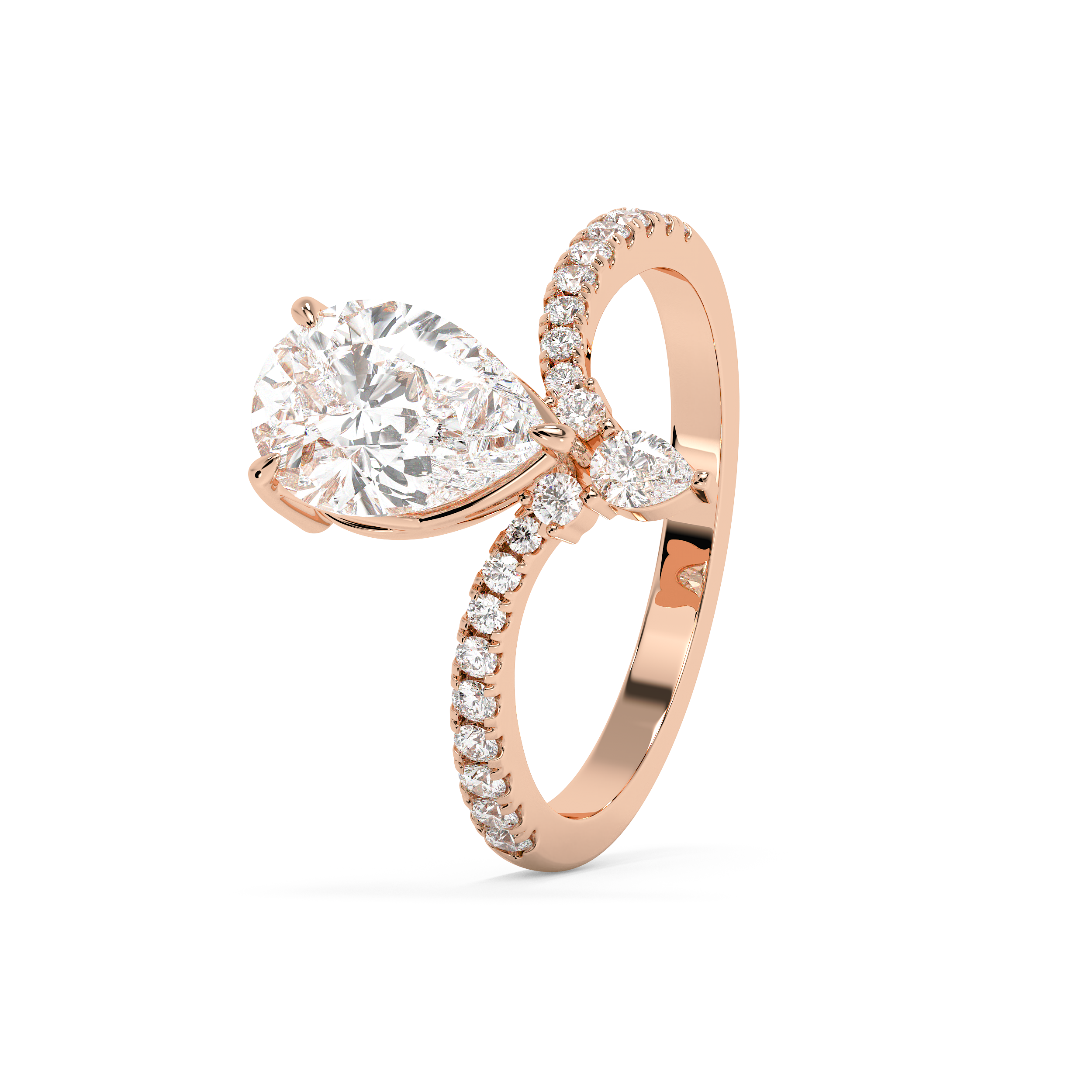 Emerald Solitaire Lab Grown Diamond Engagement Ring