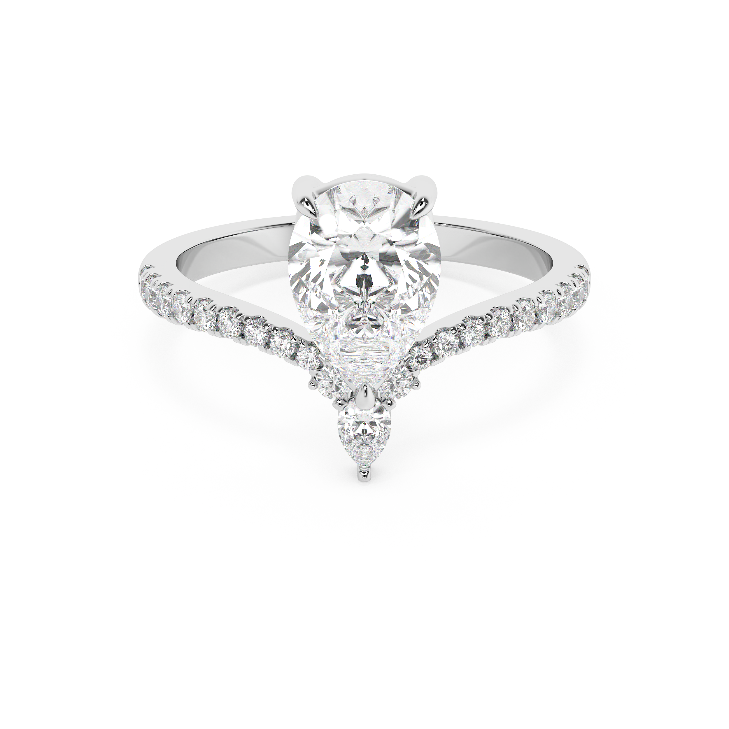 Emerald Solitaire Lab Grown Diamond Engagement Ring