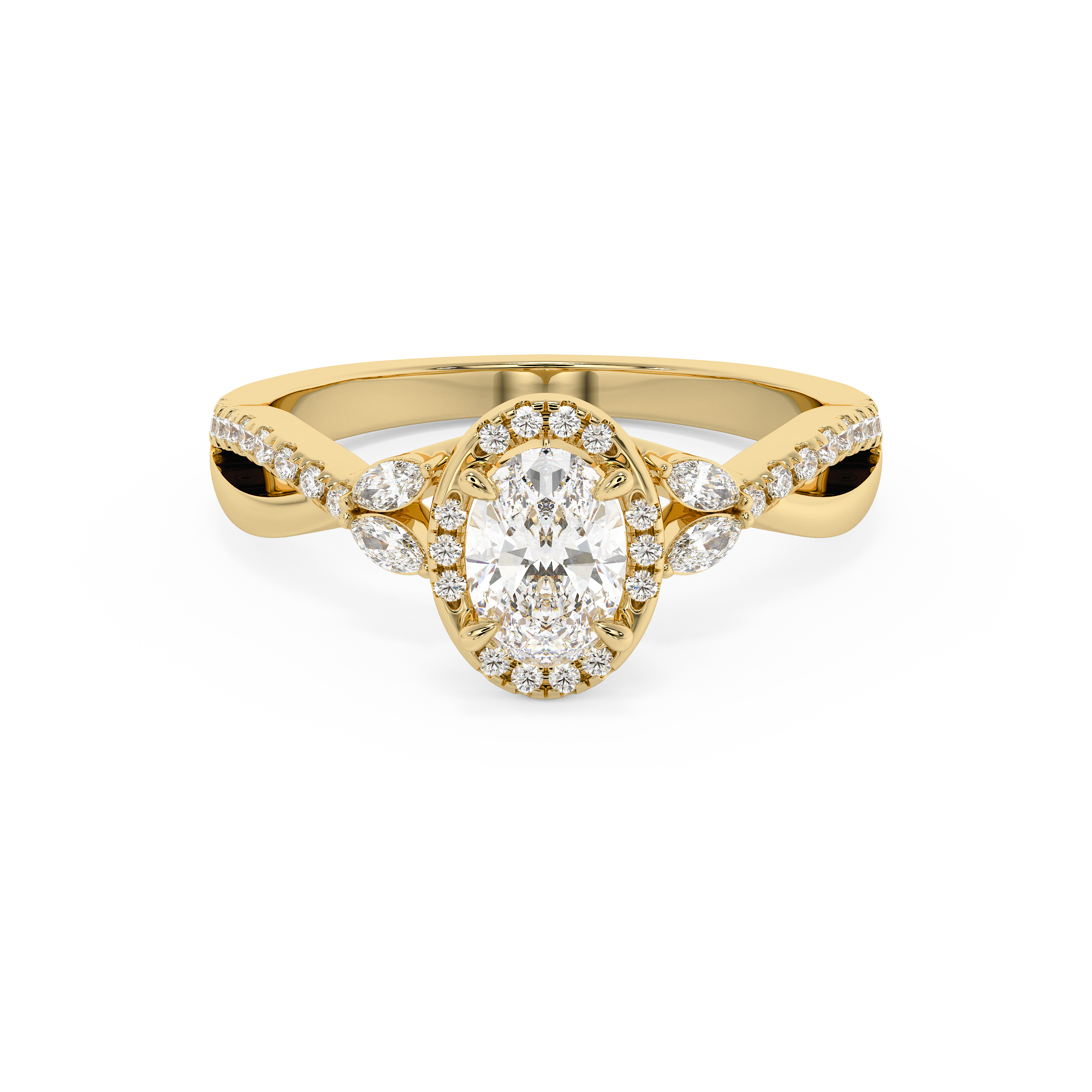 Emerald Solitaire Lab Grown Diamond Engagement Ring