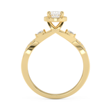 Emerald Solitaire Lab Grown Diamond Engagement Ring