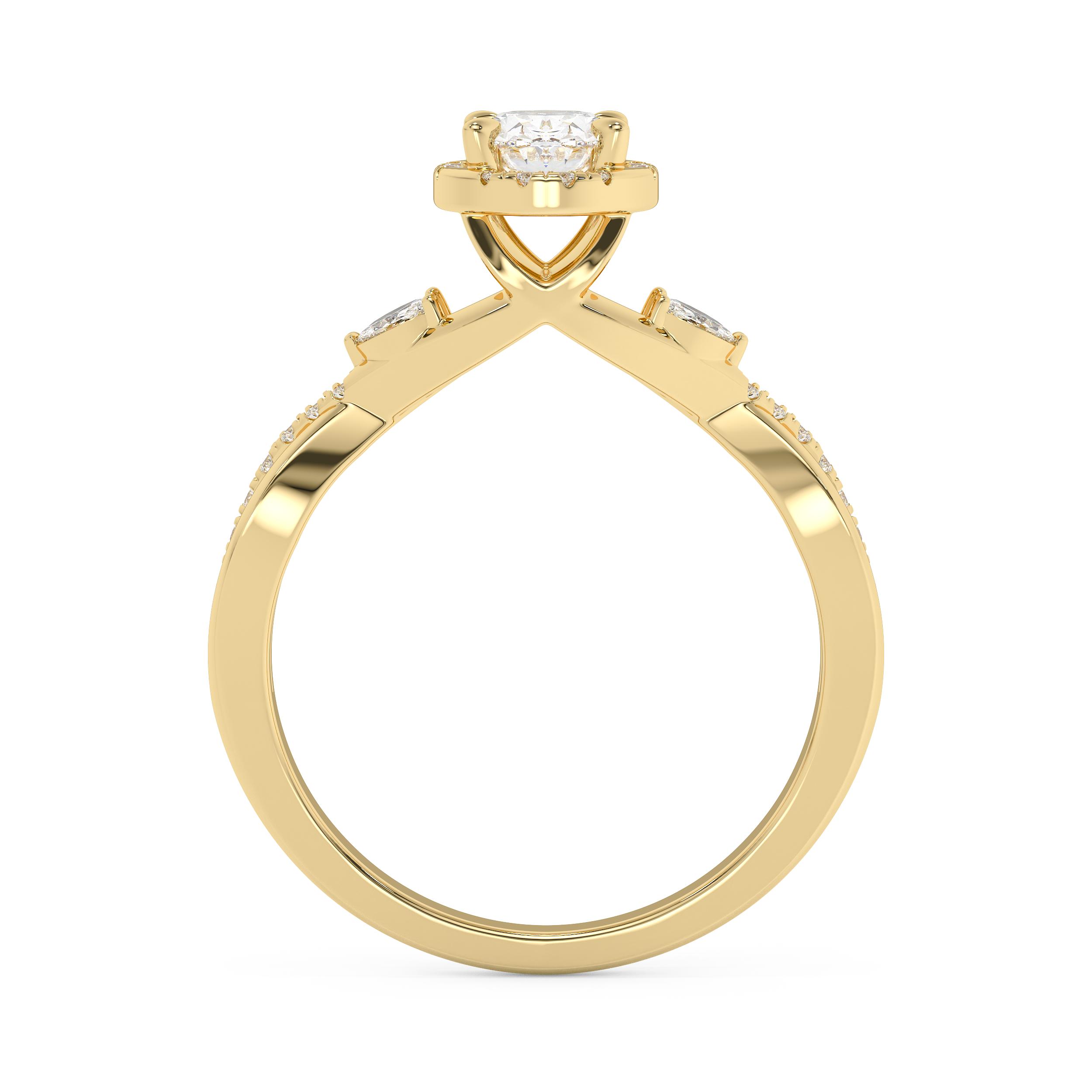 Emerald Solitaire Lab Grown Diamond Engagement Ring