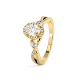 Emerald Solitaire Lab Grown Diamond Engagement Ring