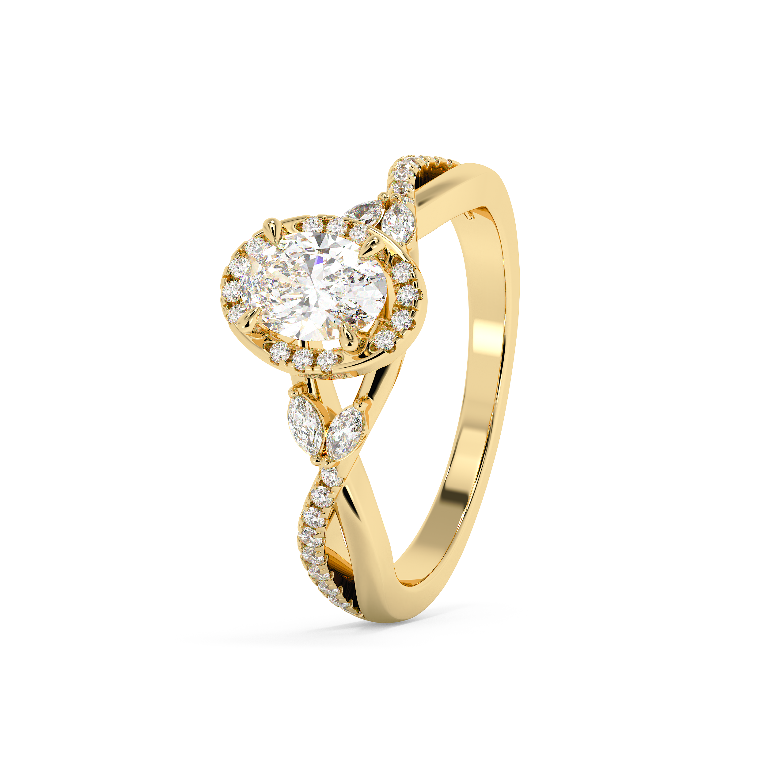 Emerald Solitaire Lab Grown Diamond Engagement Ring