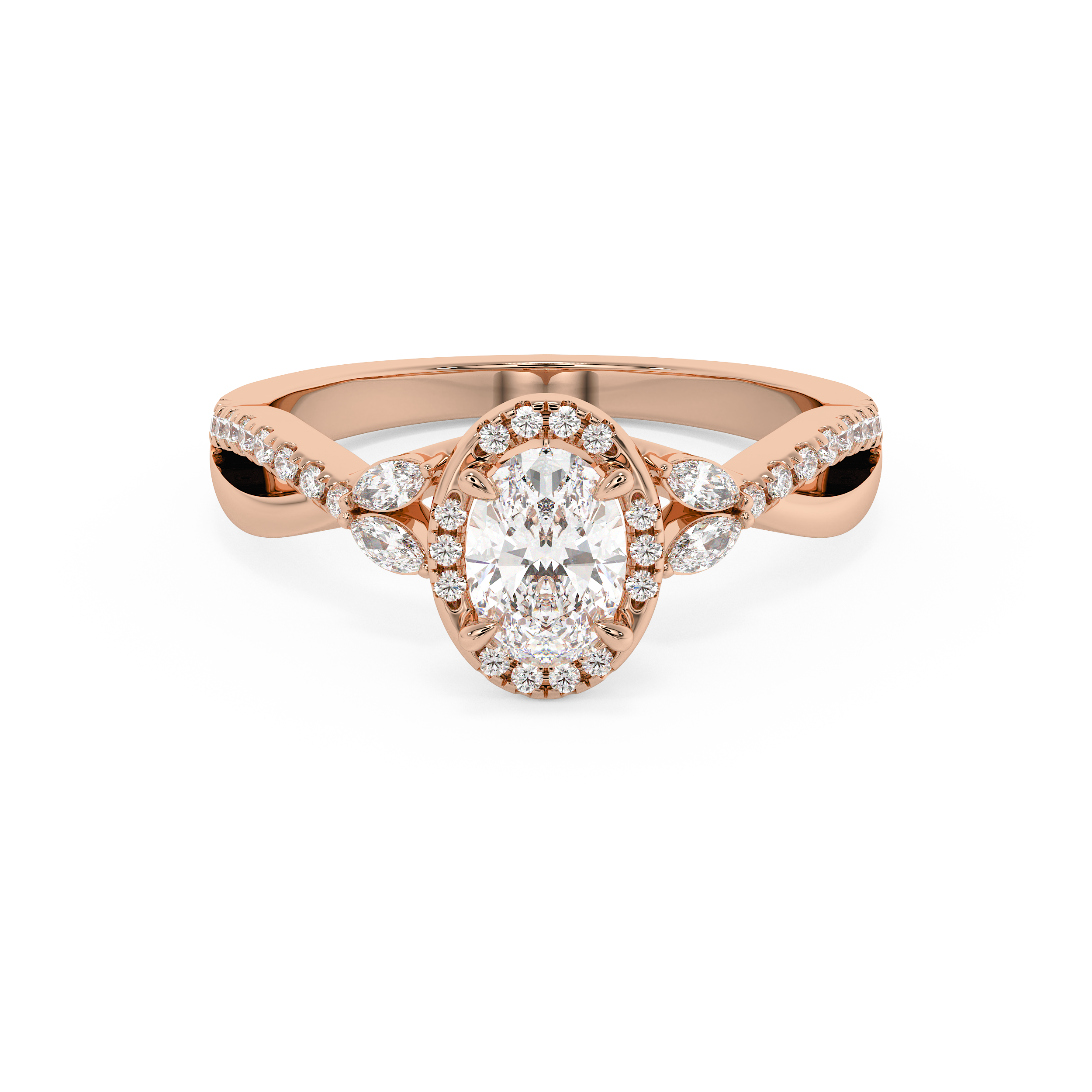 Emerald Solitaire Lab Grown Diamond Engagement Ring