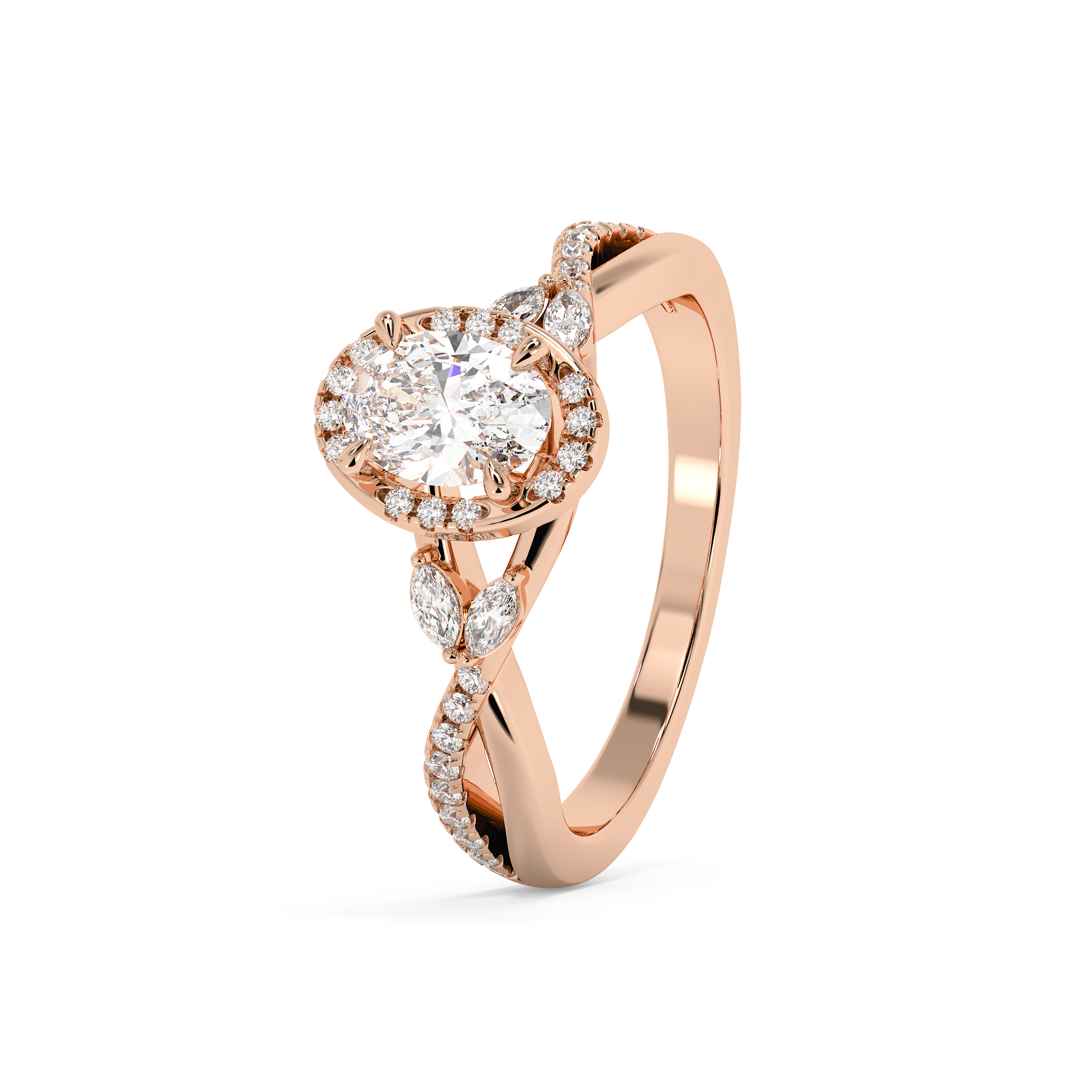 Emerald Solitaire Lab Grown Diamond Engagement Ring