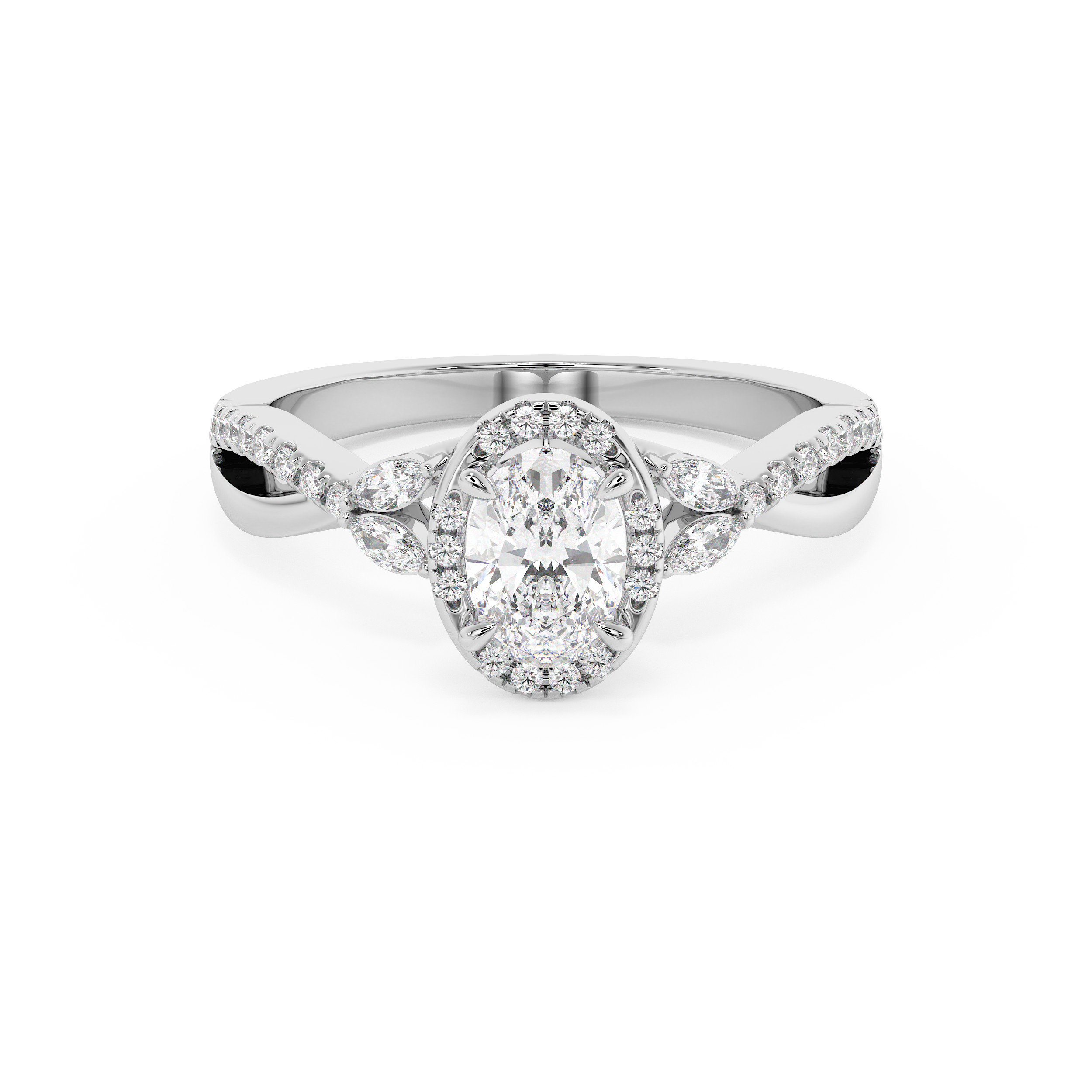 Emerald Solitaire Lab Grown Diamond Engagement Ring