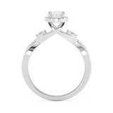 Emerald Solitaire Lab Grown Diamond Engagement Ring