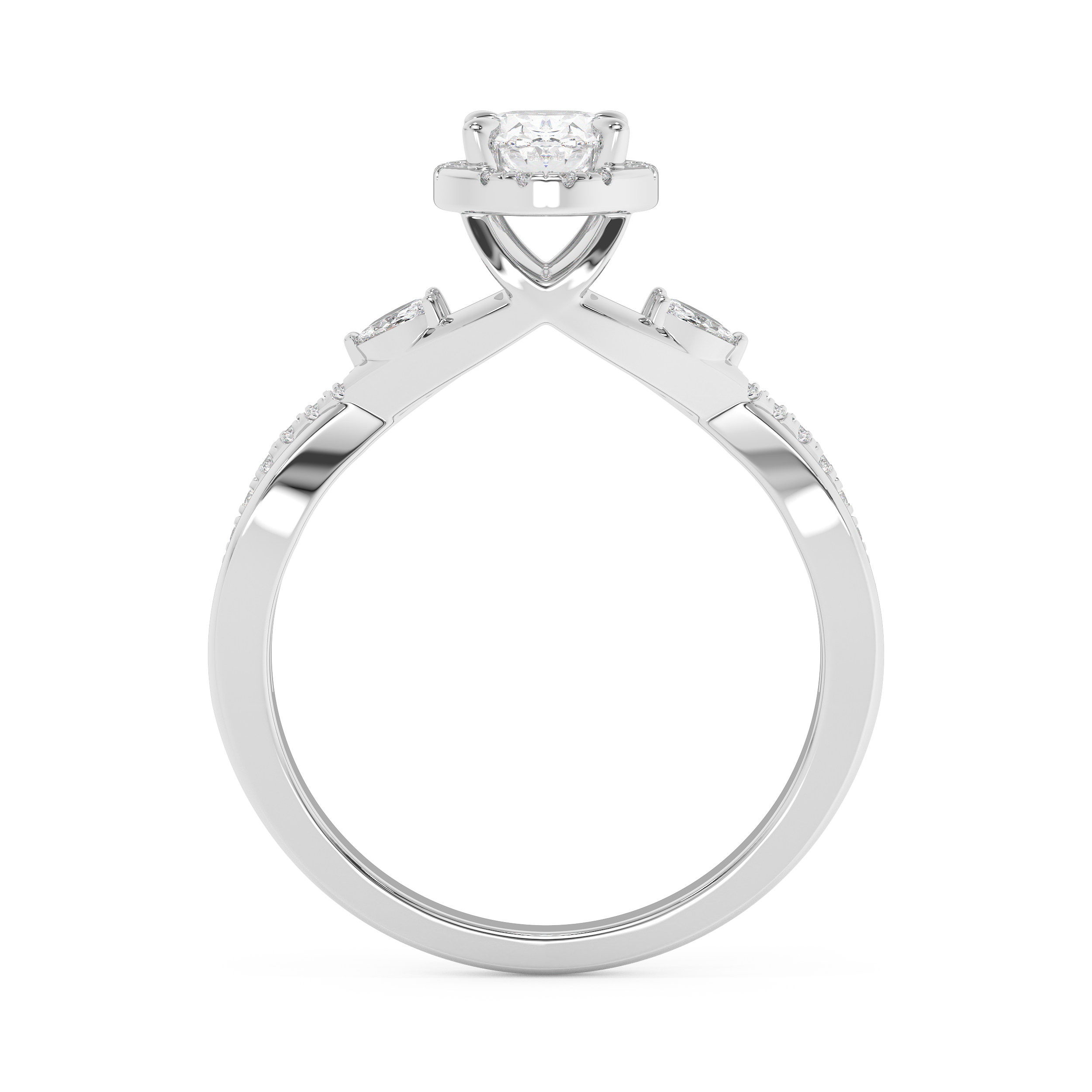Emerald Solitaire Lab Grown Diamond Engagement Ring