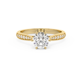 Emerald Solitaire Lab Grown Diamond Engagement Ring