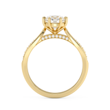 Emerald Solitaire Lab Grown Diamond Engagement Ring