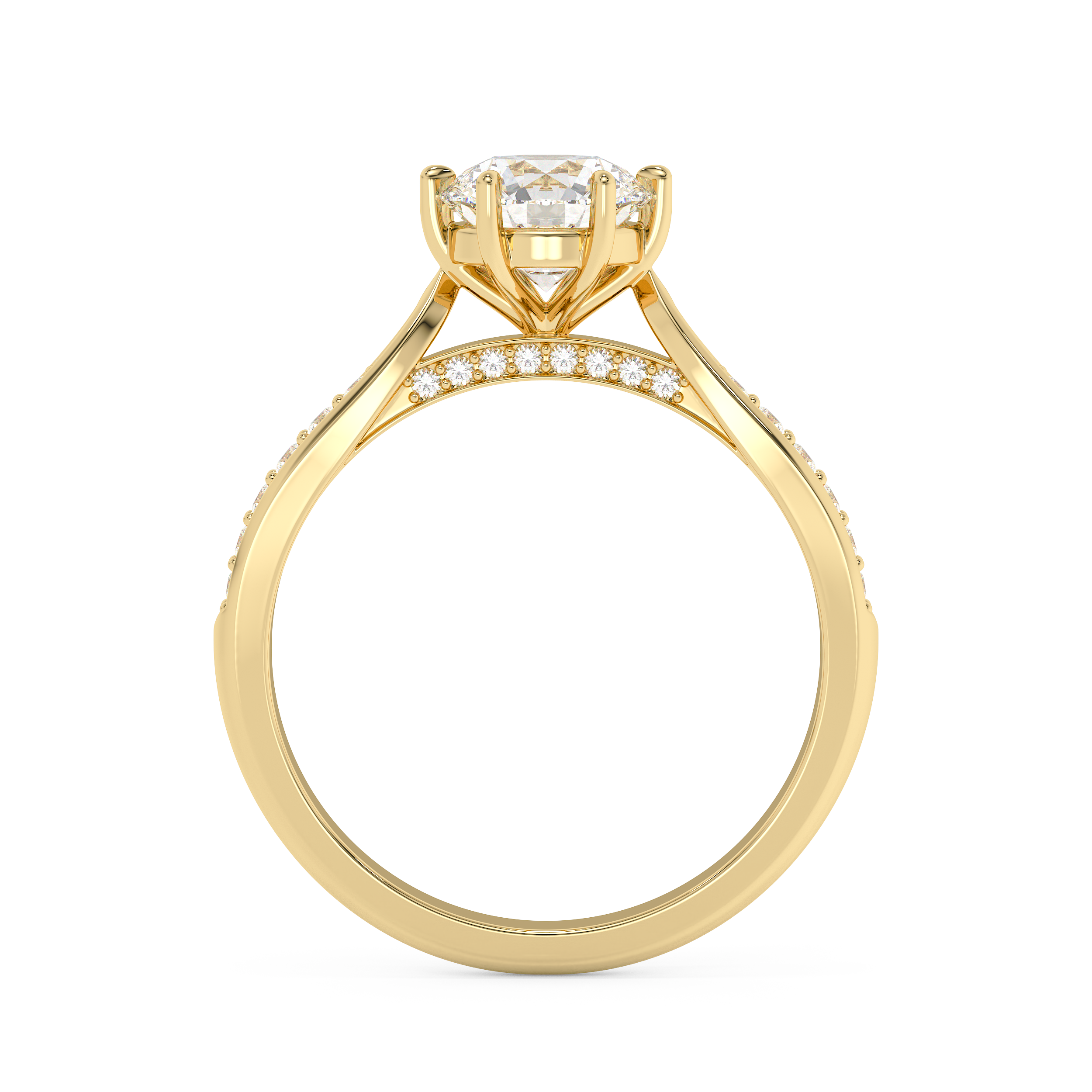 Emerald Solitaire Lab Grown Diamond Engagement Ring
