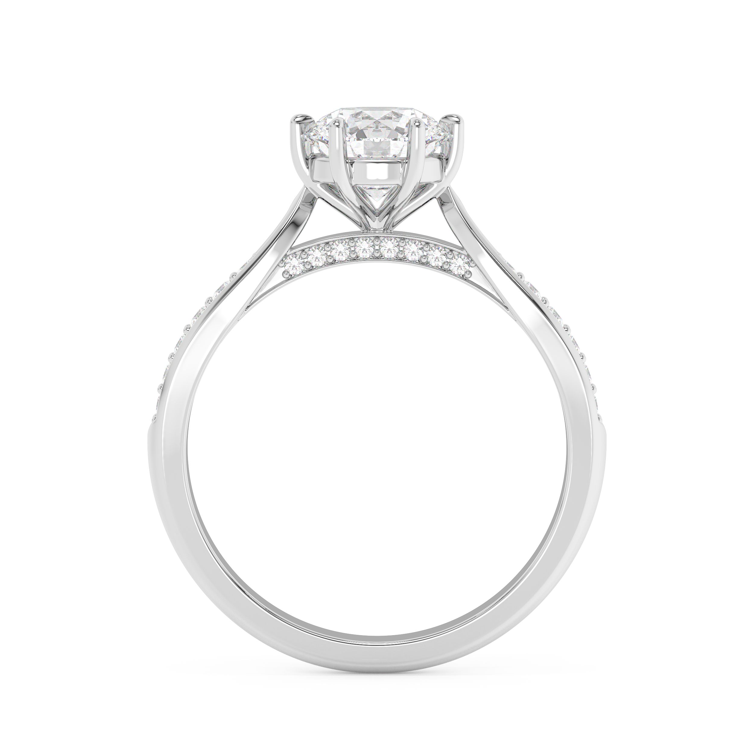 Emerald Solitaire Lab Grown Diamond Engagement Ring