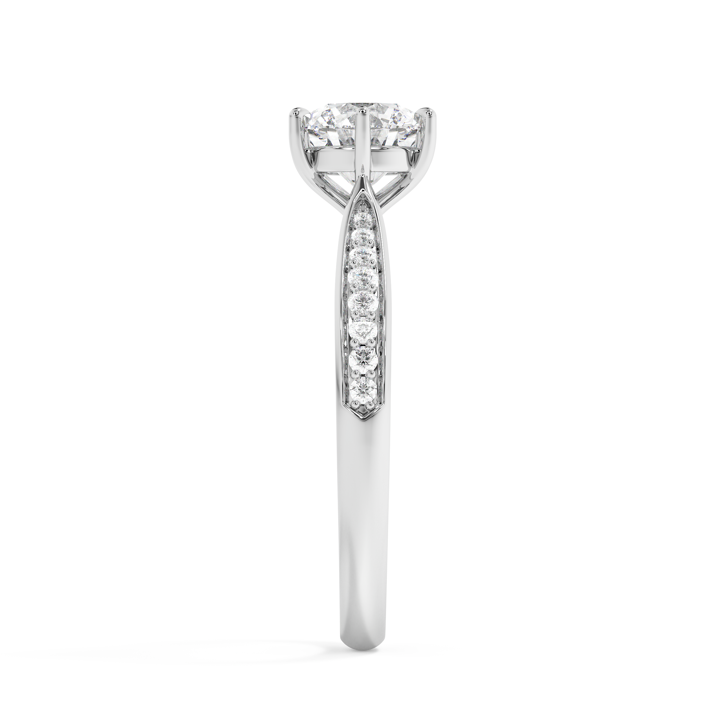 Emerald Solitaire Lab Grown Diamond Engagement Ring