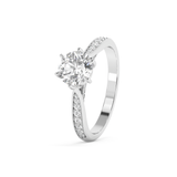 Emerald Solitaire Lab Grown Diamond Engagement Ring