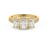 Emerald Solitaire Lab Grown Diamond Engagement Ring