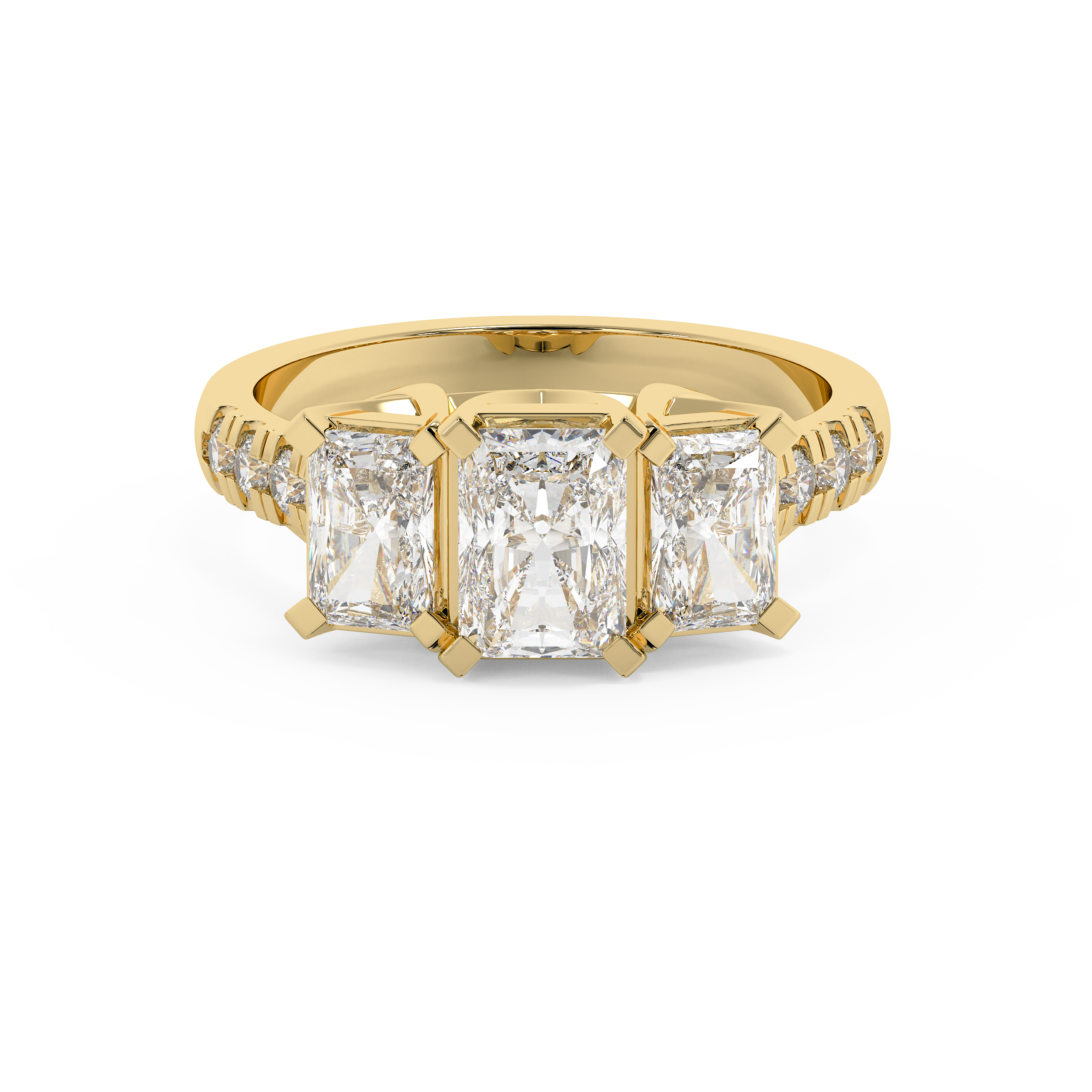 Emerald Solitaire Lab Grown Diamond Engagement Ring