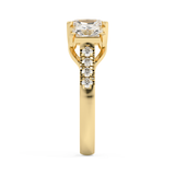 Emerald Solitaire Lab Grown Diamond Engagement Ring