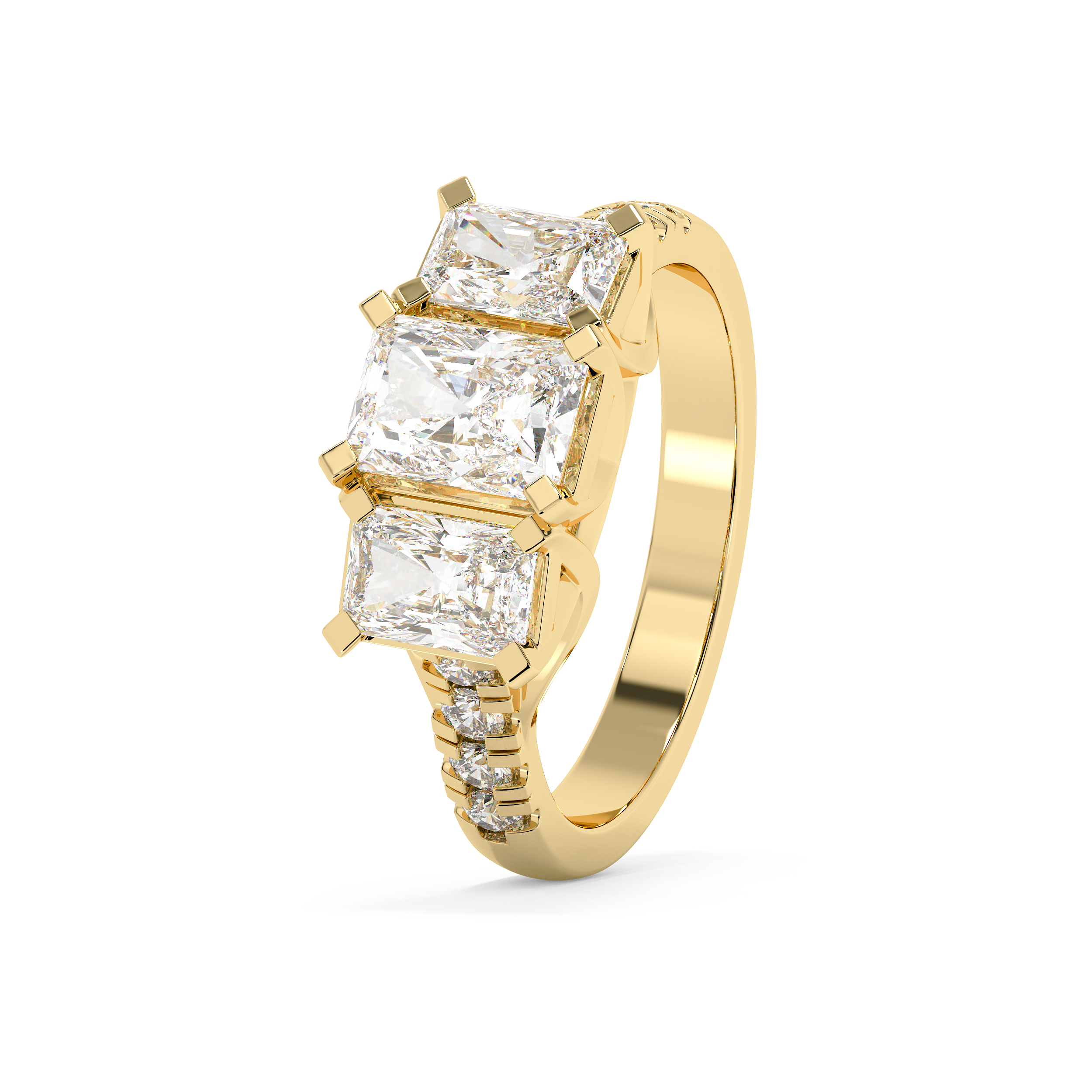 Emerald Solitaire Lab Grown Diamond Engagement Ring