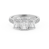 Emerald Solitaire Lab Grown Diamond Engagement Ring