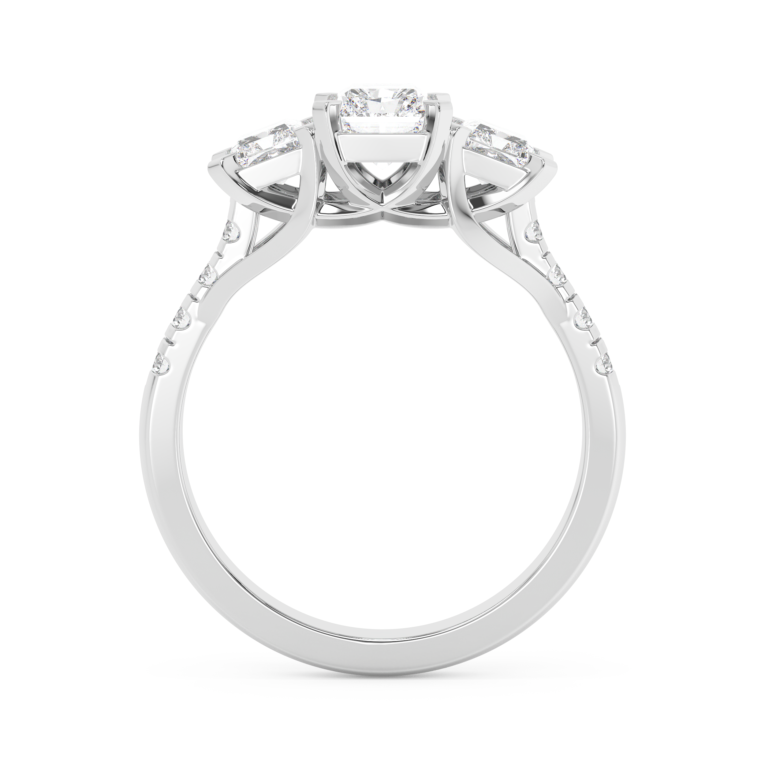Emerald Solitaire Lab Grown Diamond Engagement Ring