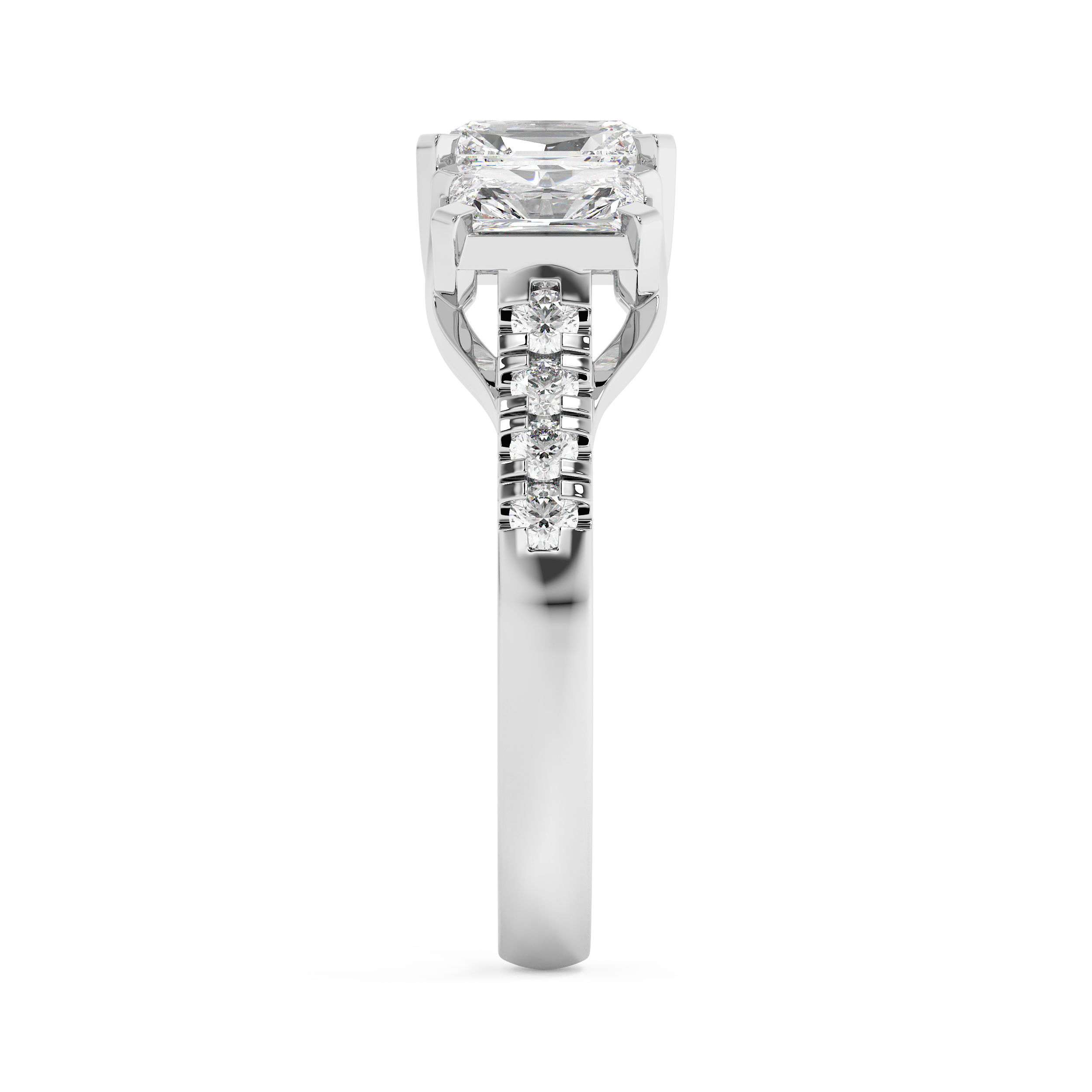 Emerald Solitaire Lab Grown Diamond Engagement Ring