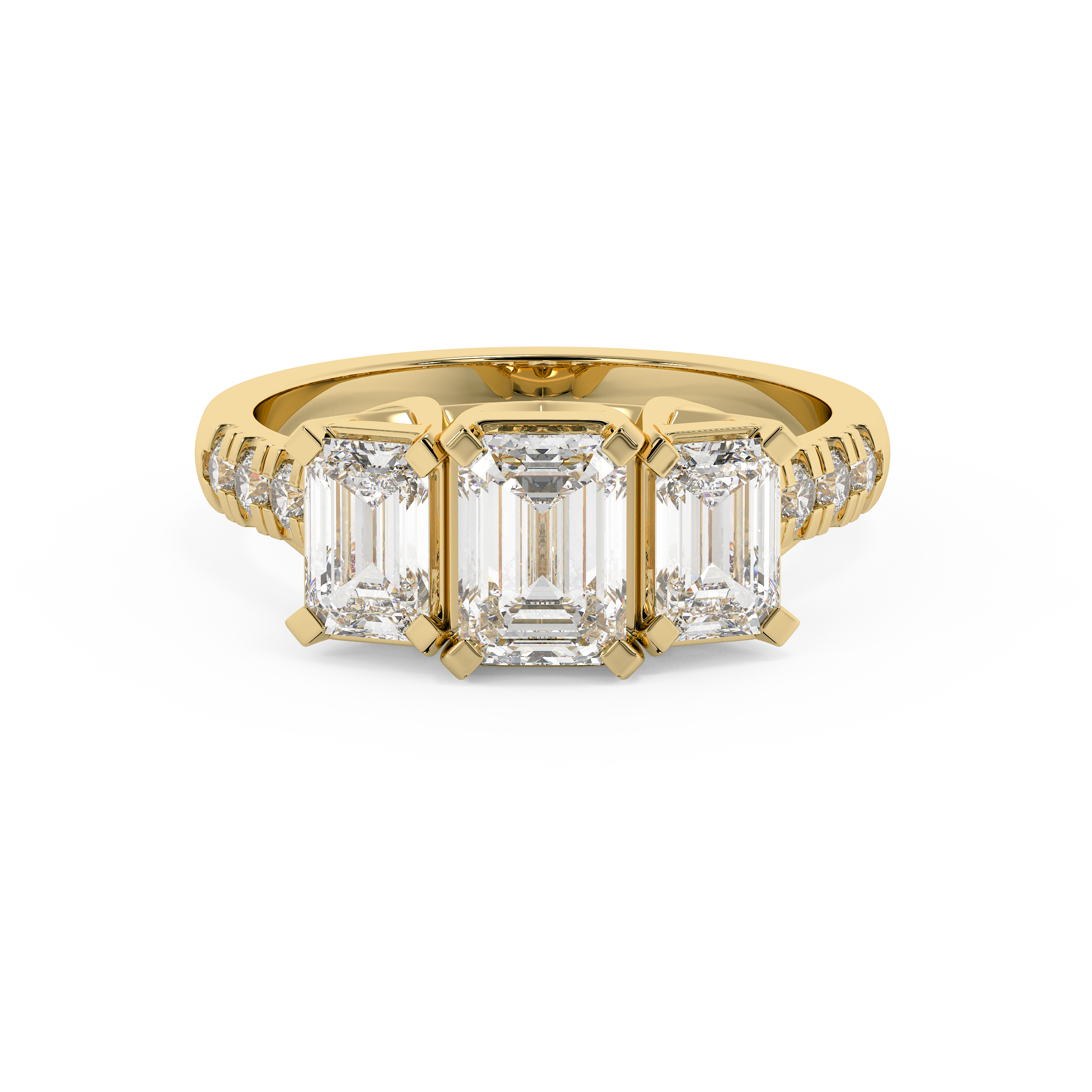 Emerald Solitaire Lab Grown Diamond Engagement Ring