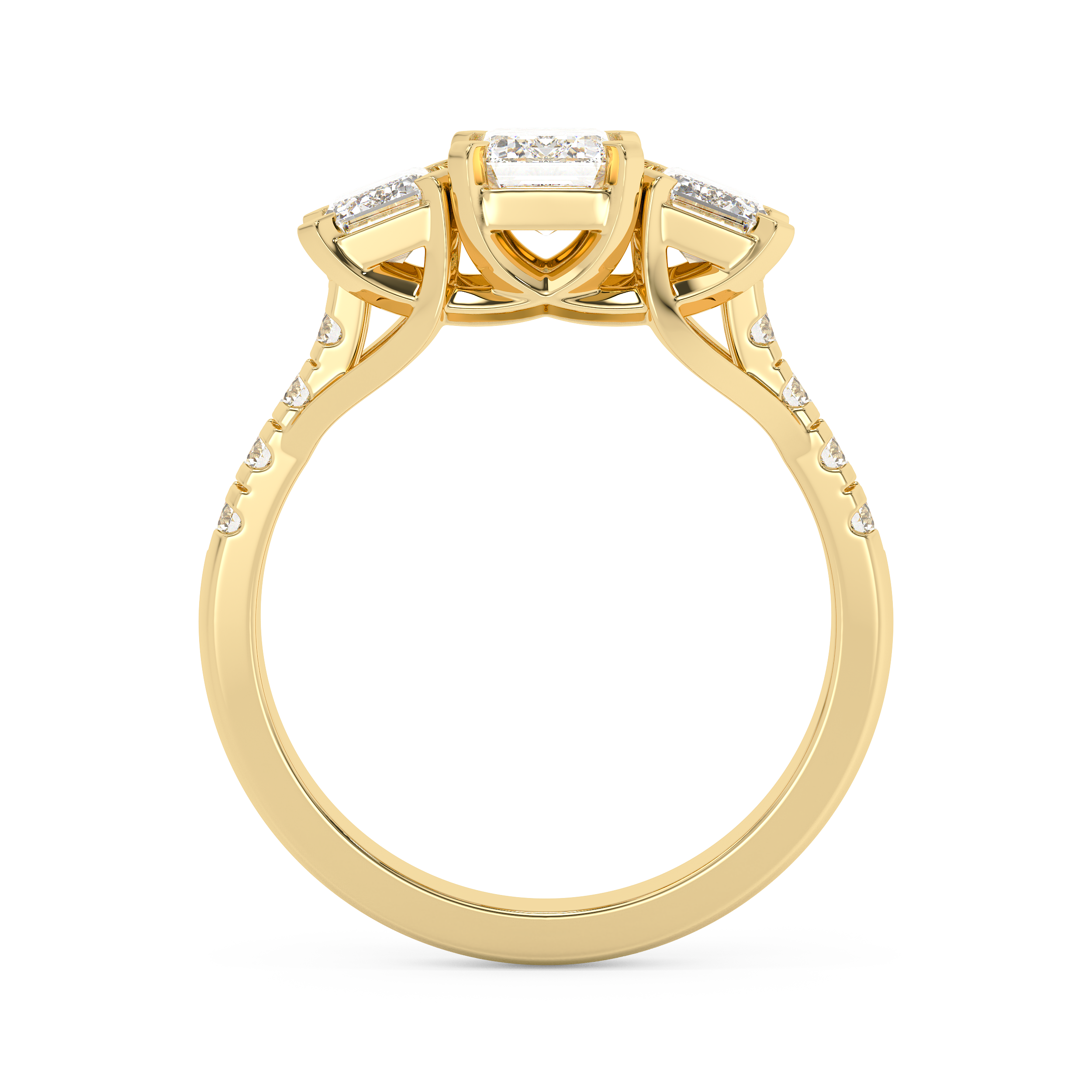 Emerald Solitaire Lab Grown Diamond Engagement Ring