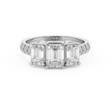 Emerald Solitaire Lab Grown Diamond Engagement Ring