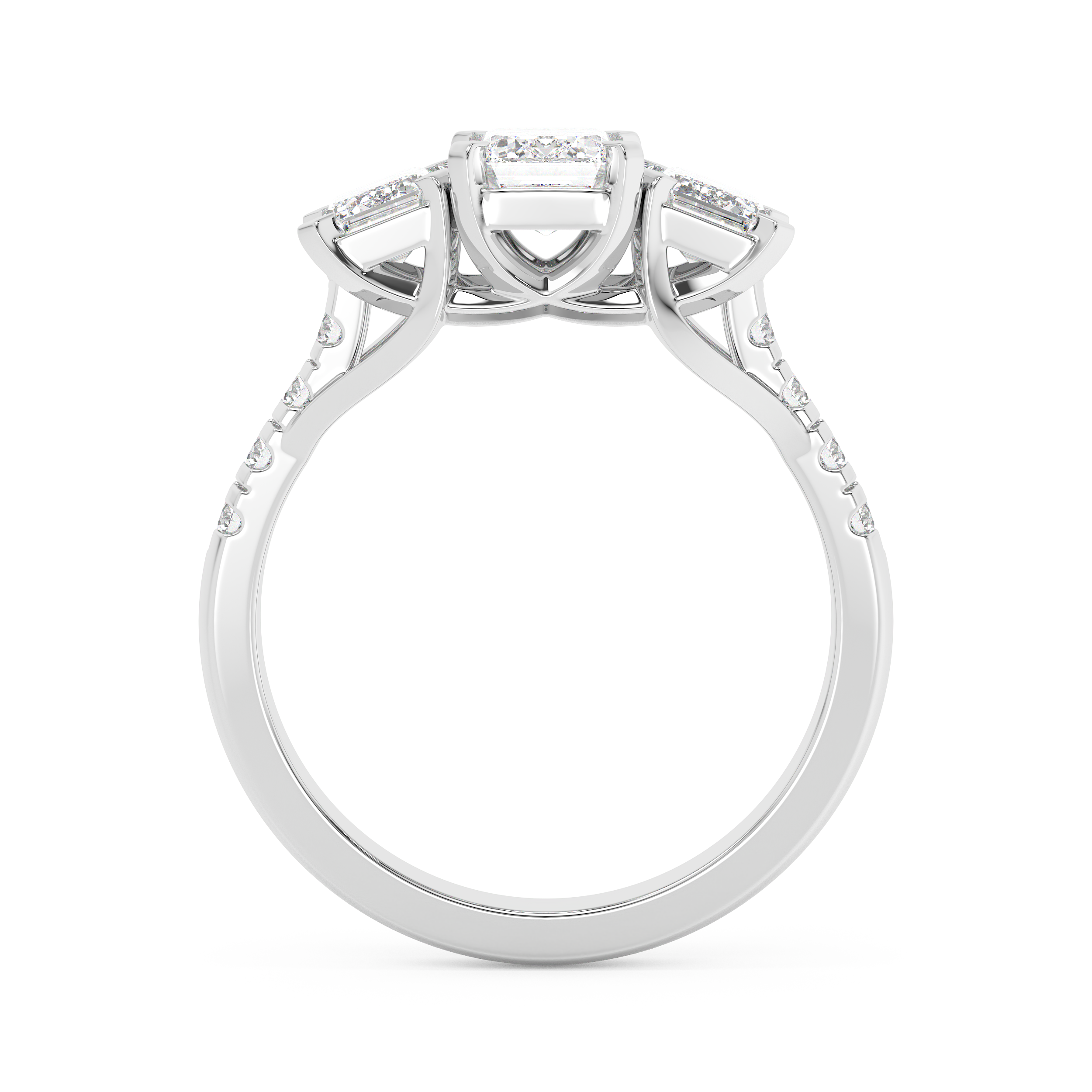 Emerald Solitaire Lab Grown Diamond Engagement Ring