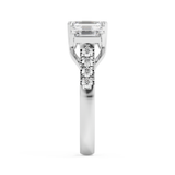 Emerald Solitaire Lab Grown Diamond Engagement Ring