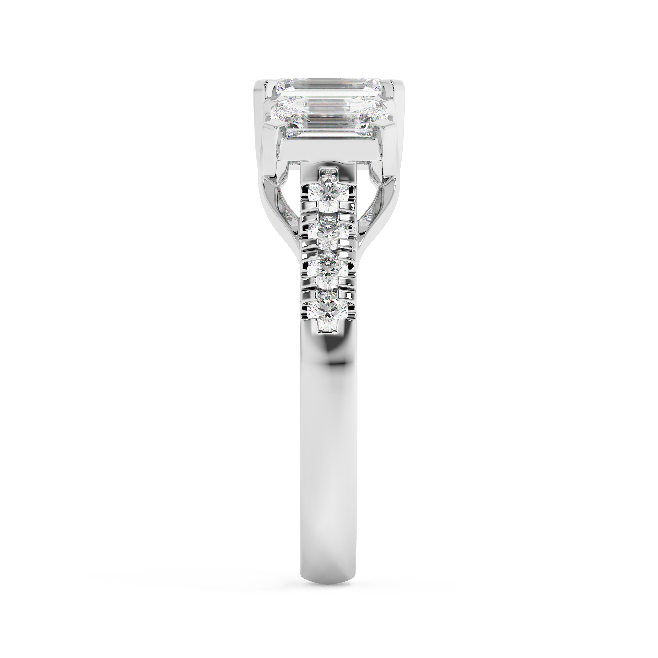 Emerald Solitaire Lab Grown Diamond Engagement Ring