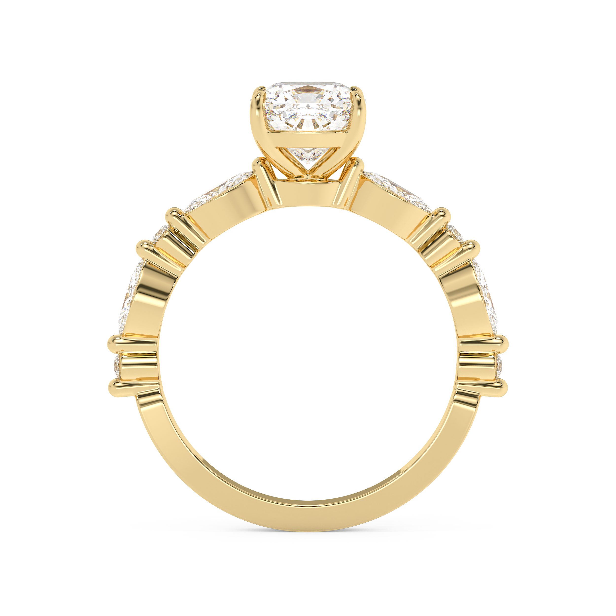 Emerald Solitaire Lab Grown Diamond Engagement Ring