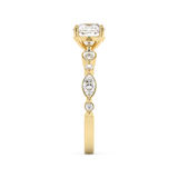 Emerald Solitaire Lab Grown Diamond Engagement Ring