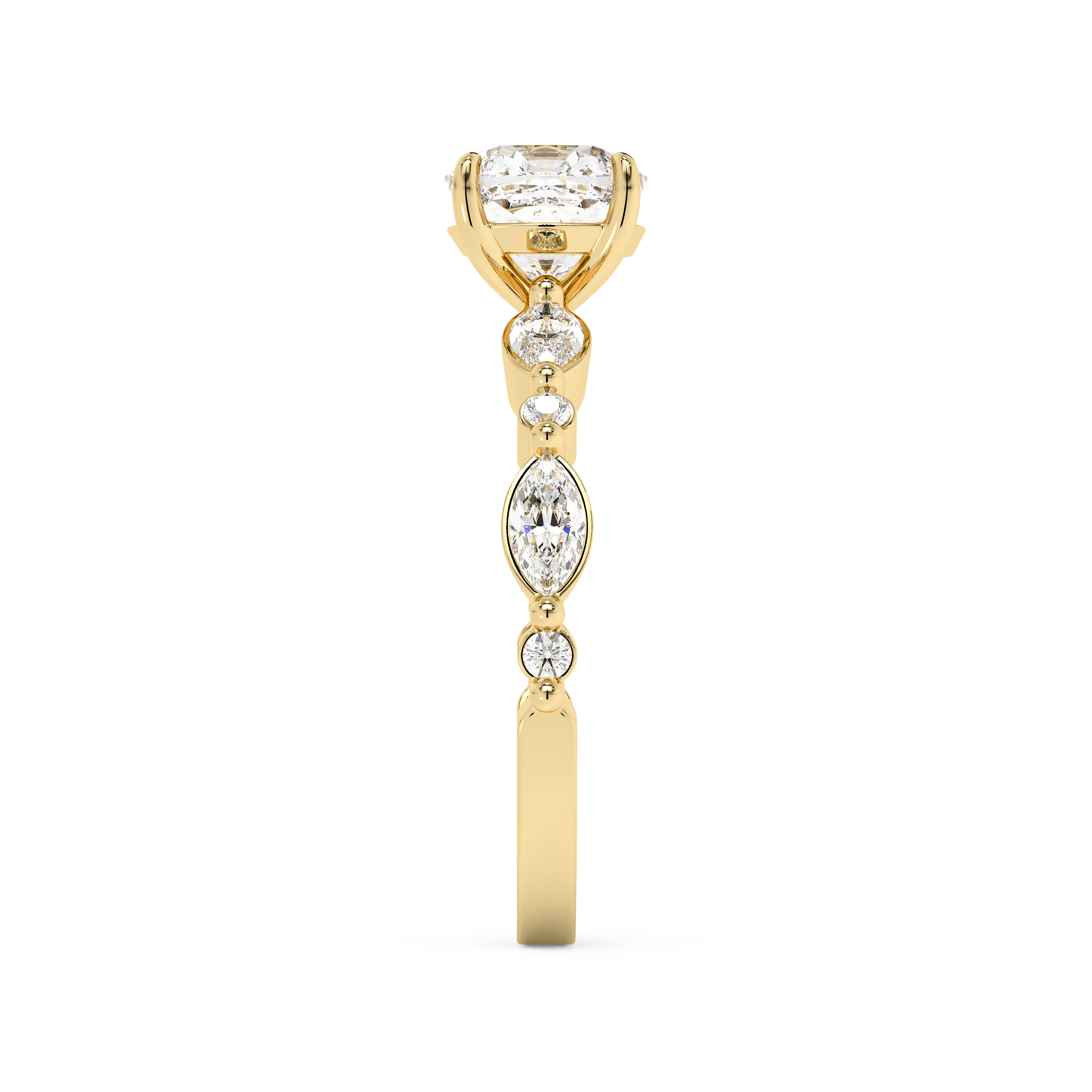 Emerald Solitaire Lab Grown Diamond Engagement Ring