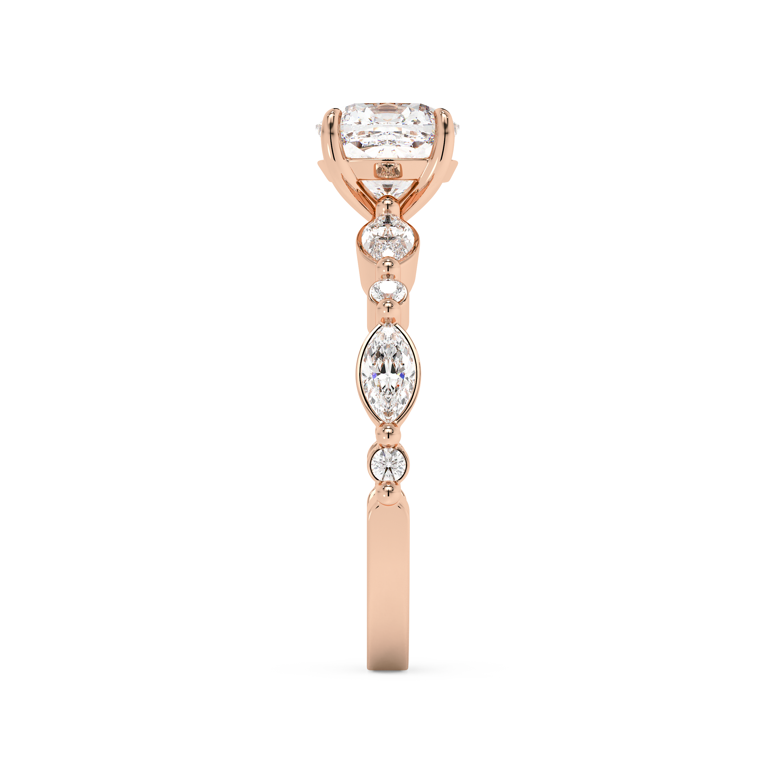 Emerald Solitaire Lab Grown Diamond Engagement Ring