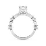 Emerald Solitaire Lab Grown Diamond Engagement Ring