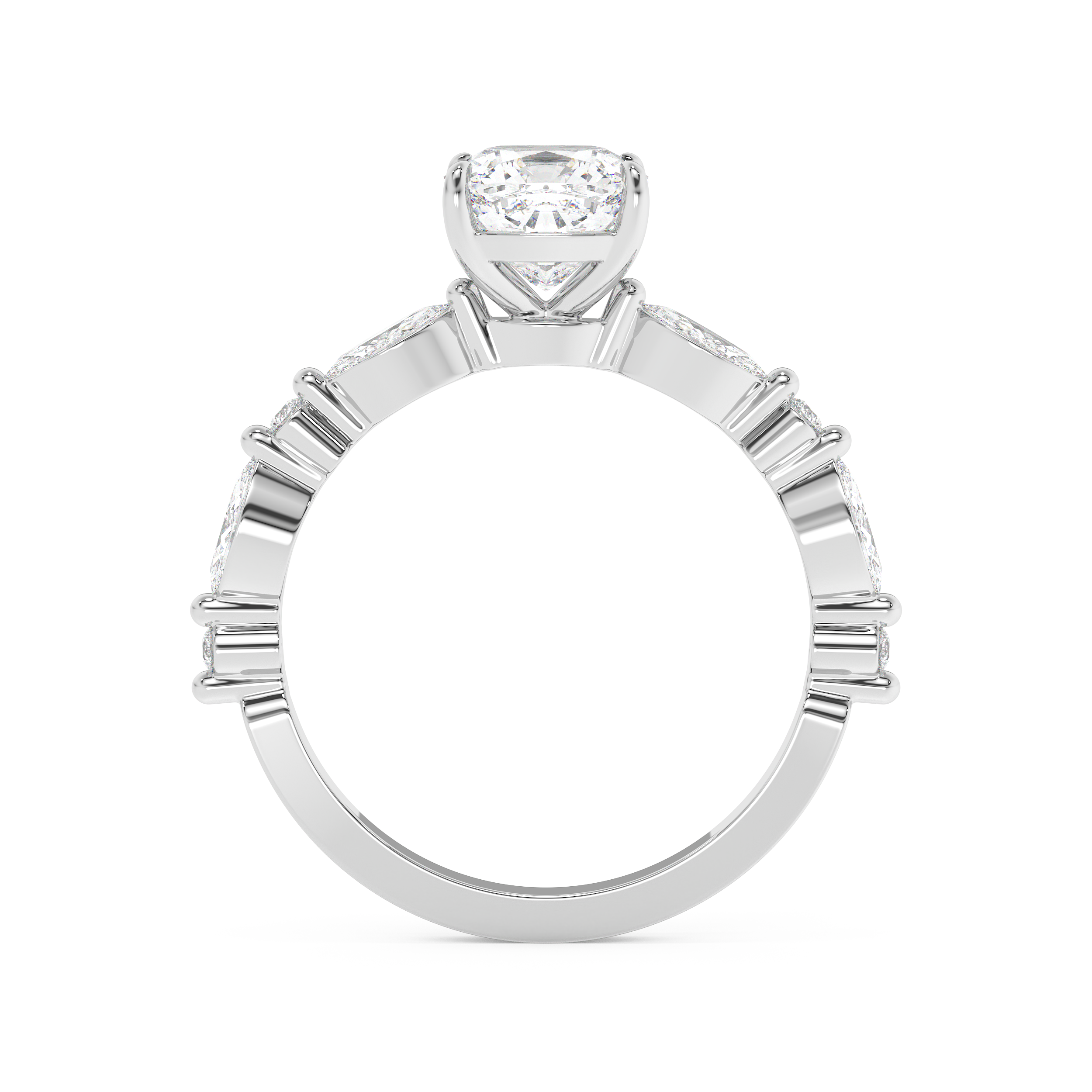 Emerald Solitaire Lab Grown Diamond Engagement Ring