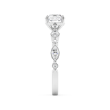 Emerald Solitaire Lab Grown Diamond Engagement Ring
