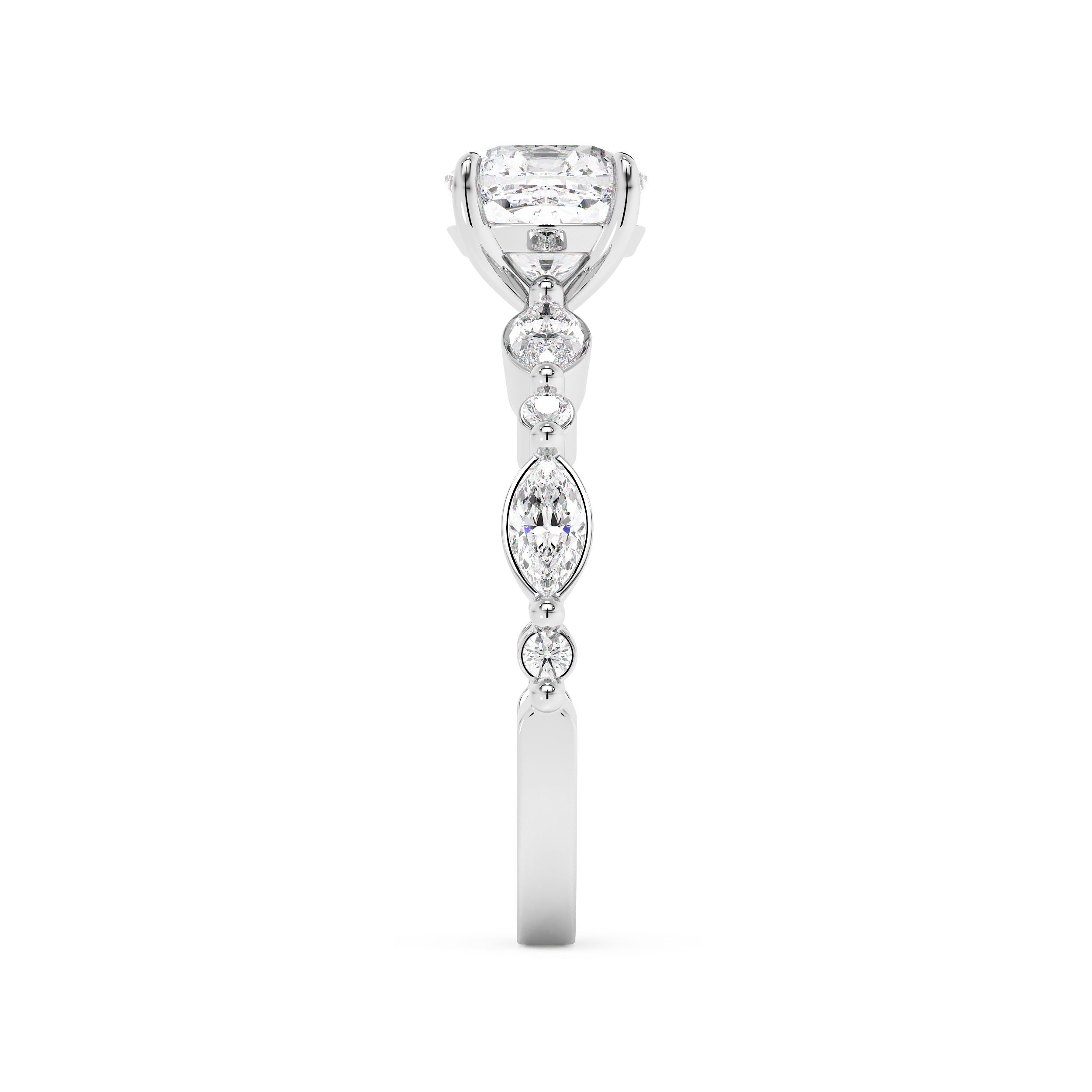 Emerald Solitaire Lab Grown Diamond Engagement Ring