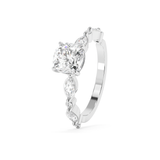 Emerald Solitaire Lab Grown Diamond Engagement Ring
