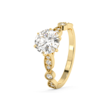 Emerald Solitaire Lab Grown Diamond Engagement Ring