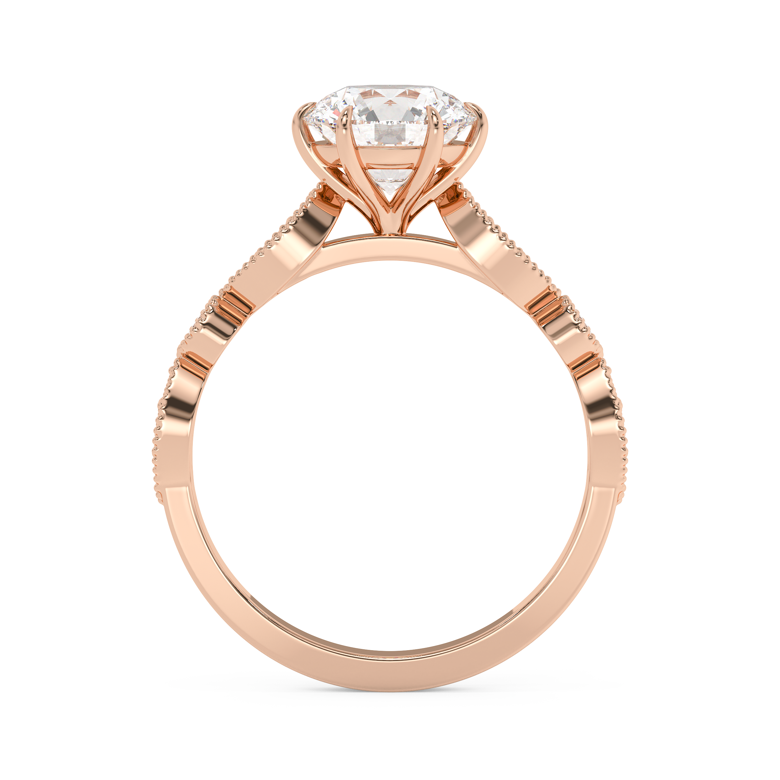 Emerald Solitaire Lab Grown Diamond Engagement Ring